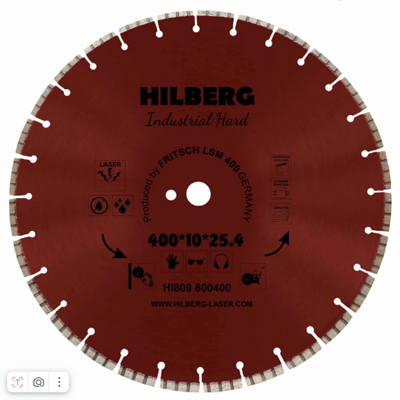 Диск алмазный сегментный-турбо Hilberg Industrial Hard Laser 400*10*25.4/12