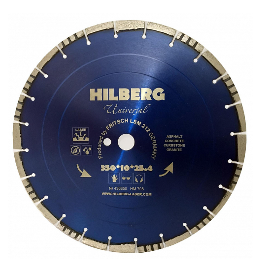 Диск алмазный сегментный Hilberg Universal Laser 350*10*25,4/12