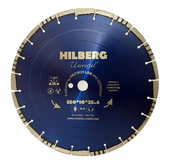 Диск алмазный сегментный Hilberg Universal Laser 400*10*25,4/12