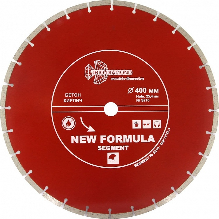 Диск алмазный сегментный Trio-Diamond New Formula Segment 400*10*25.4 толщина реж. кромки 3,8 mm