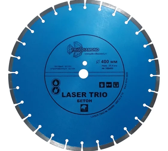 Диск алмазный сегментный Trio-Diamond Laser Trio Бетон 500*10*25.4/12 толщина реж. кромки 3,3 mm