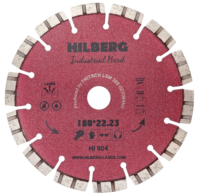 Диск алмазный сегментный-турбо Hilberg Industrial Hard Laser 180*10*22.23